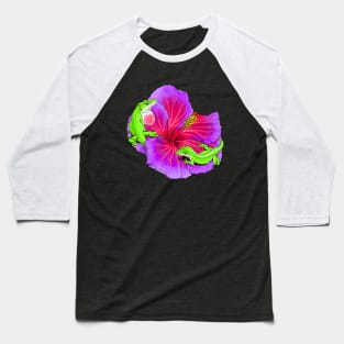 Green Anoles on Flowers Baseball T-Shirt